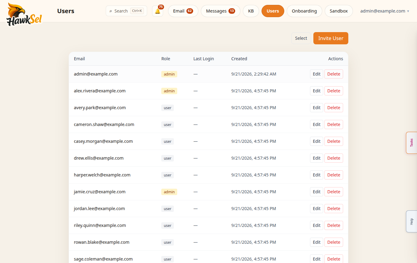 User Management with Invite User